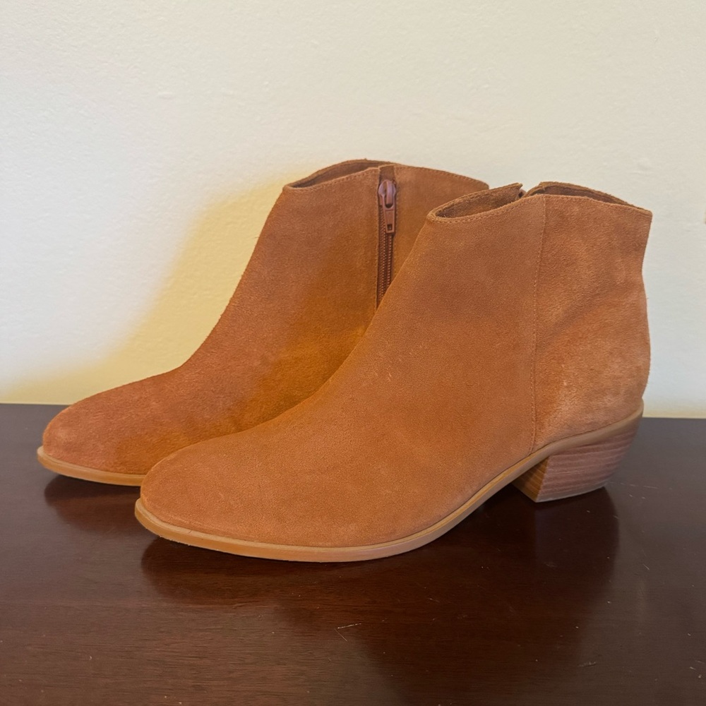Able Chestnut Suede Thelma Ankle Boot 8.5